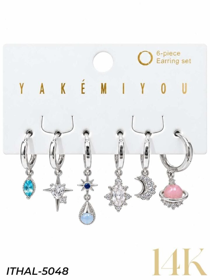 YAKEMIYOU 6'LI Set Küpe // ITHAL-5048
