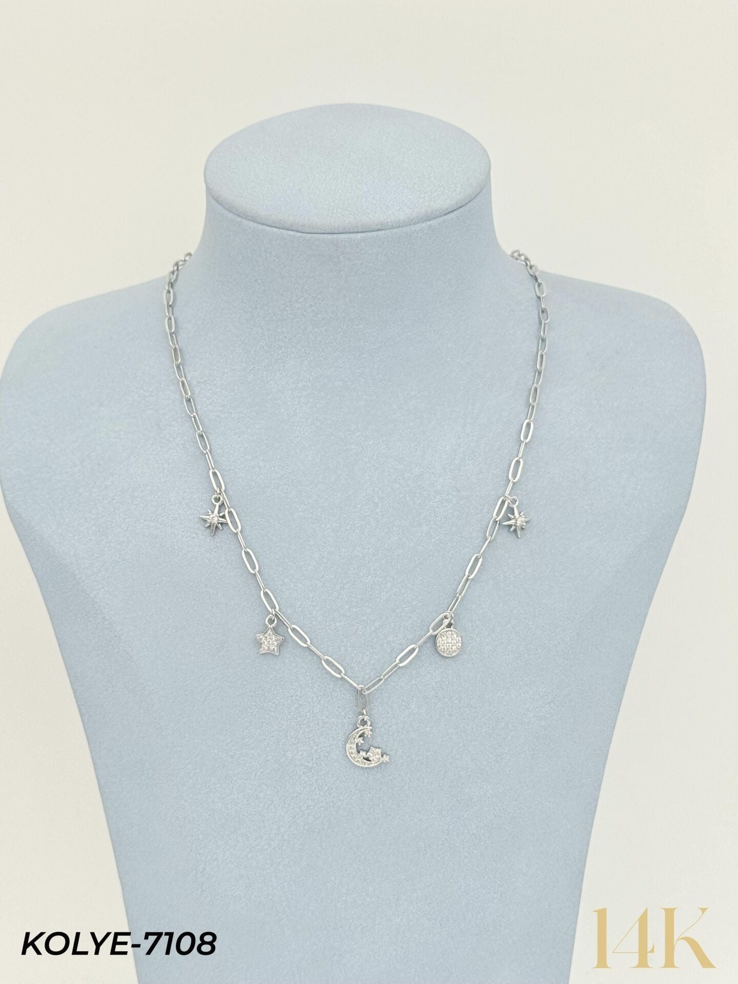 14K Charmlı Kolye 45cm // KOLYE-7108