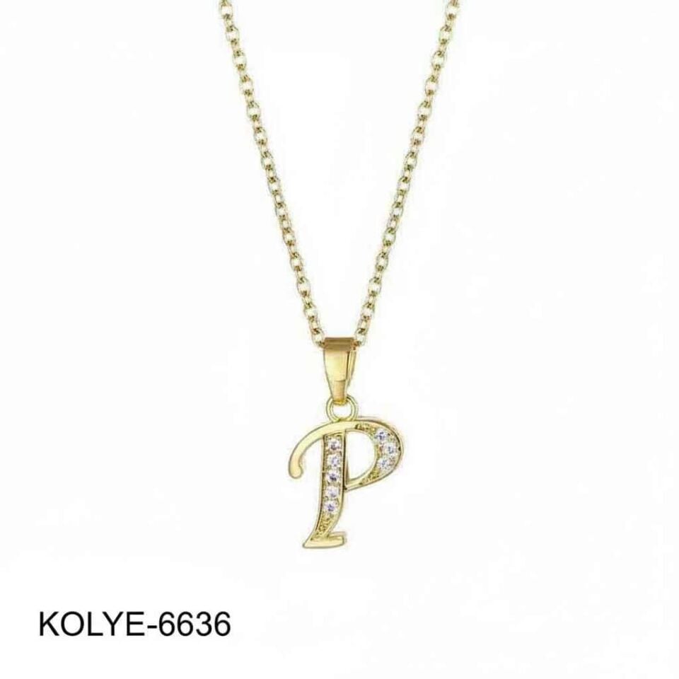 Çelik Harf Kolye 45cm // KOLYE-6636