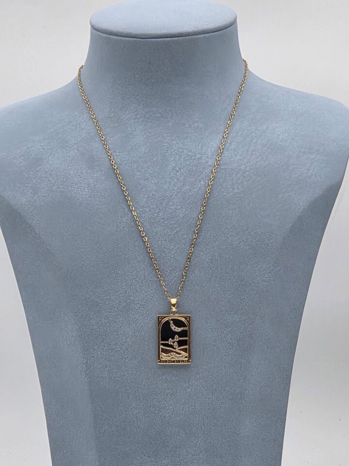 Çelik Tarot Kolye 45cm // KOLYE-6028