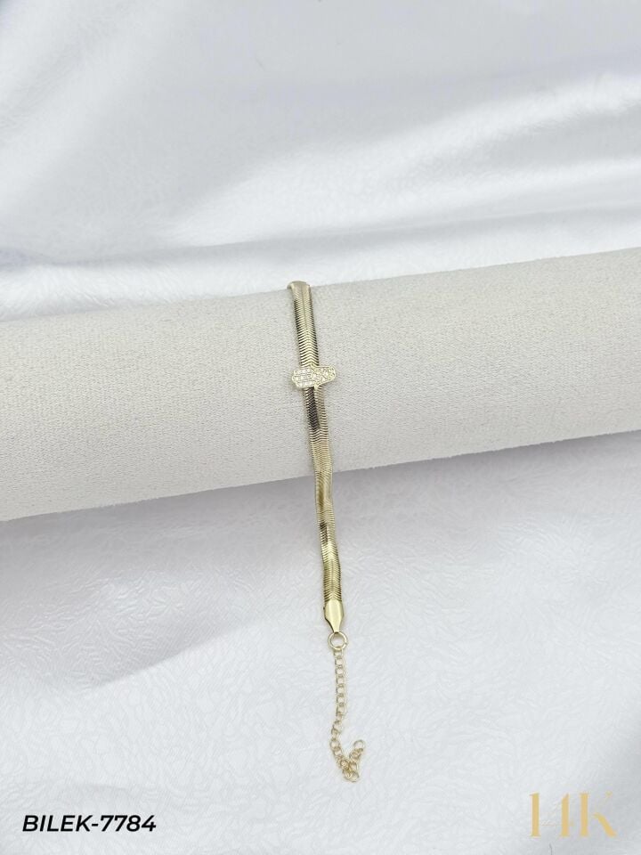 14K Motifli Balıksırtı Künye // BILEK-7784