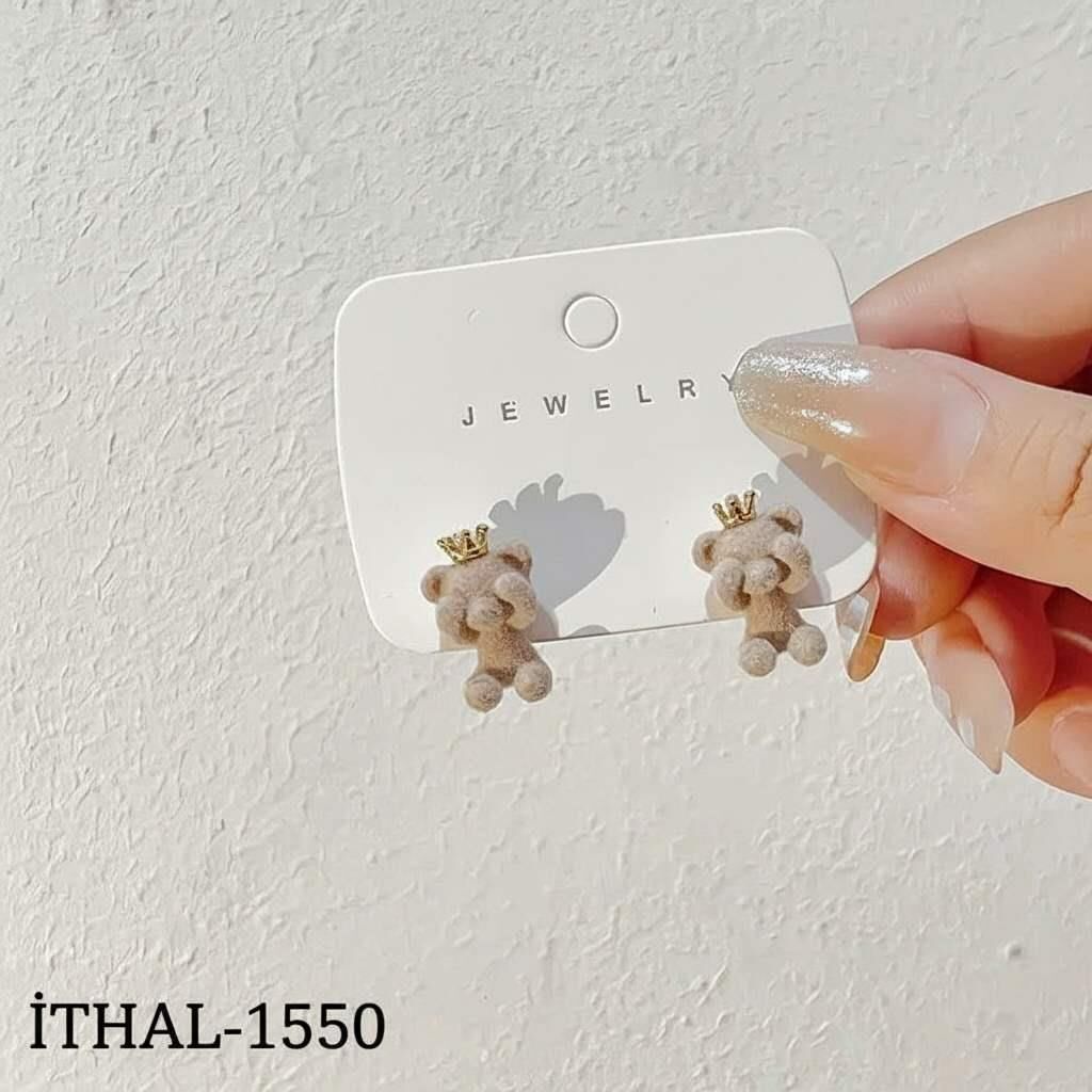 VİP Shy Teddy Küpe Açık Renk // İTHAL-1550