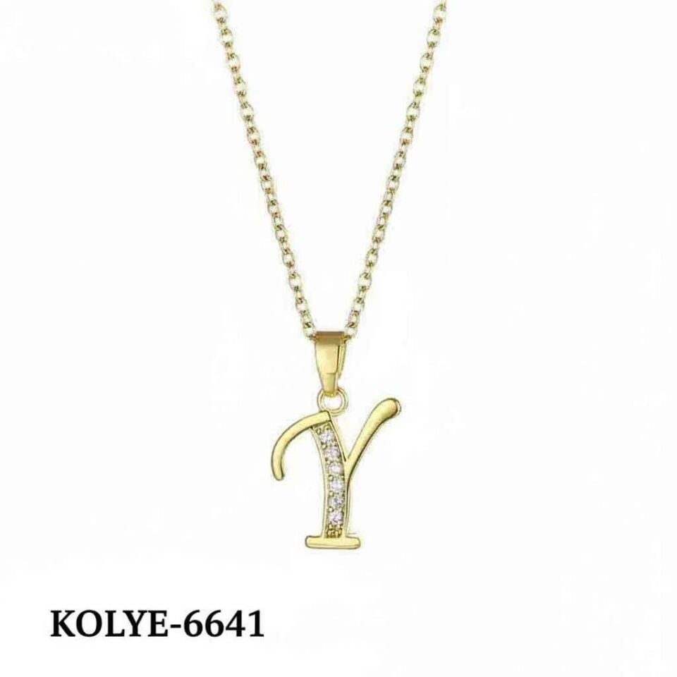 Çelik Harf Kolye 45cm // KOLYE-6641