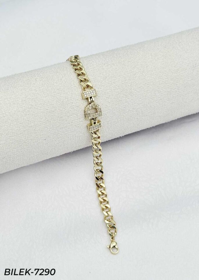 14K Kuyumcu Model Harf Bileklik // BILEK-7290