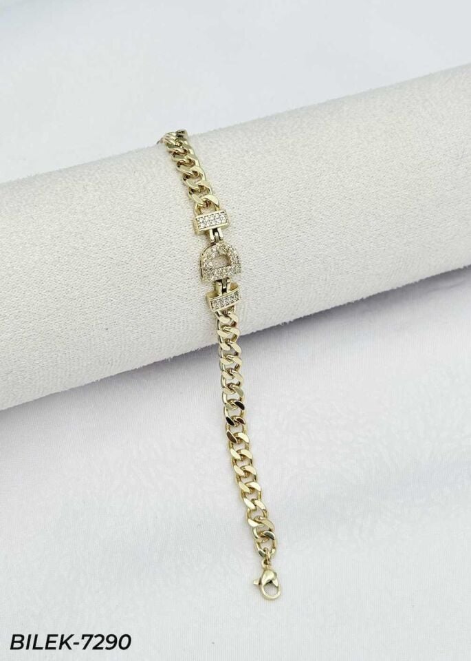 14K Kuyumcu Model Harf Bileklik // BILEK-7290