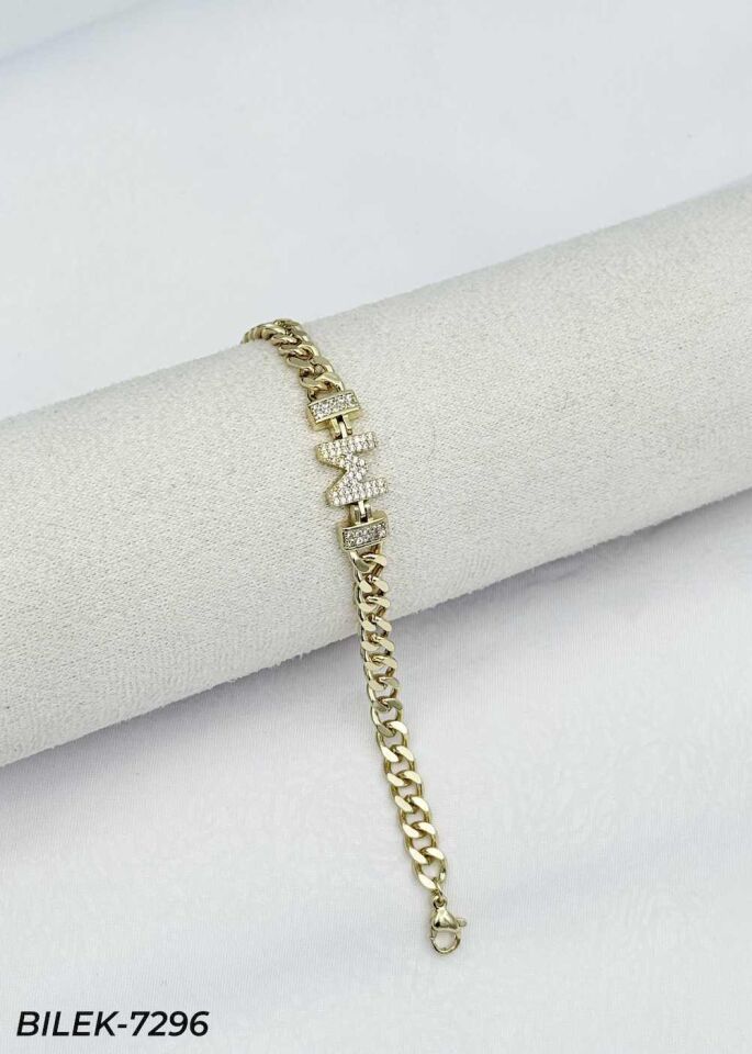 14K Kuyumcu Model Harf Bileklik // BILEK-7296