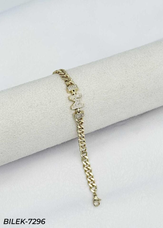14K Kuyumcu Model Harf Bileklik // BILEK-7296