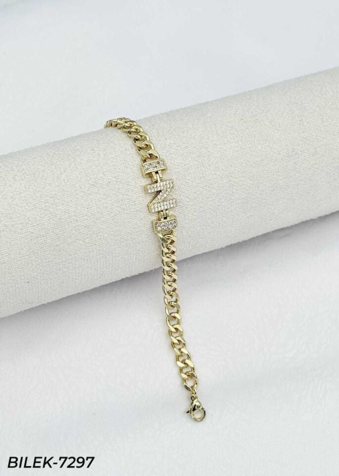 14K Kuyumcu Model Harf Bileklik // BILEK-7297