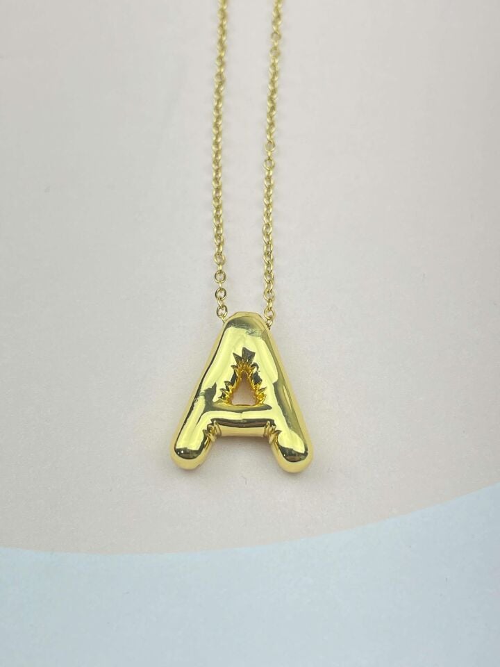 Çelik Balon Harf Kolye 45cm (A) // KOLYE-2873