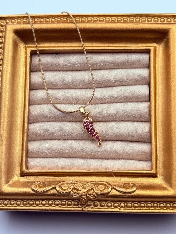 Çelik Biber Kolye 45cm // KOLYE-5776