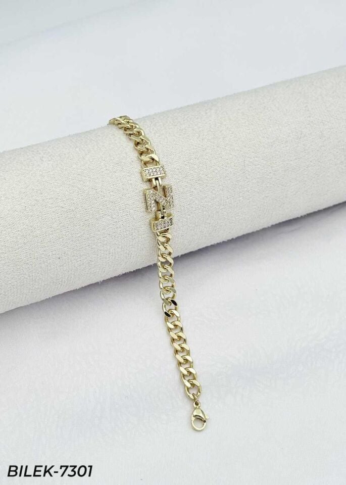 14K Kuyumcu Model Harf Bileklik // BILEK-7301