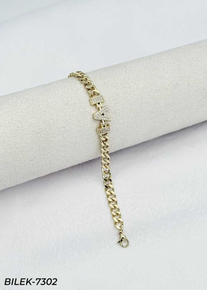 14K Kuyumcu Model Harf Bileklik // BILEK-7302