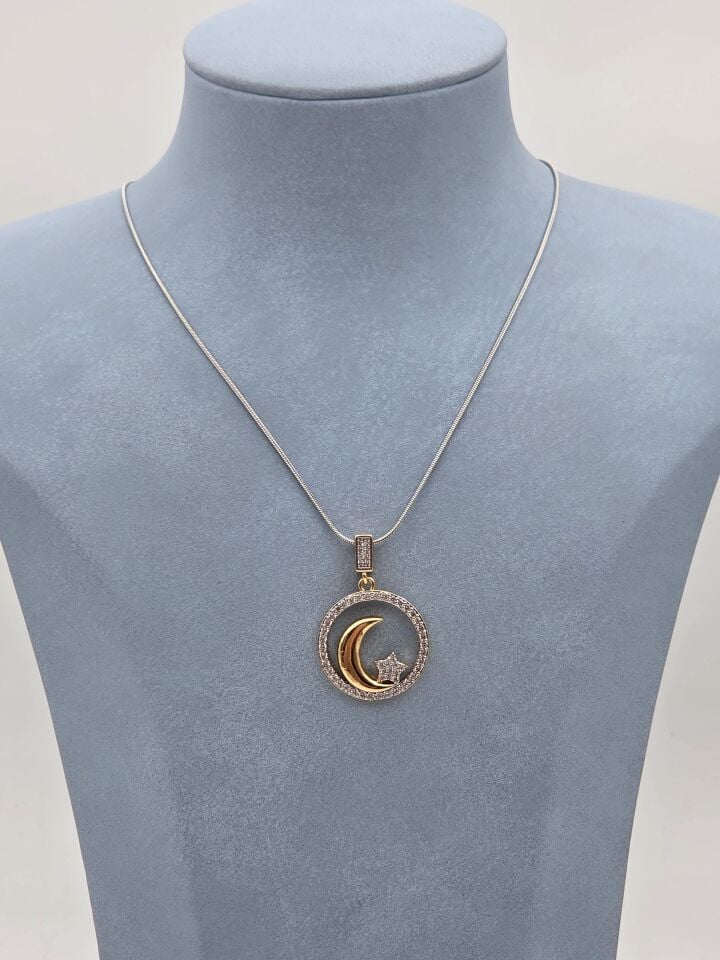 Çelik Çift Renk Kolye 45cm // KOLYE-6220