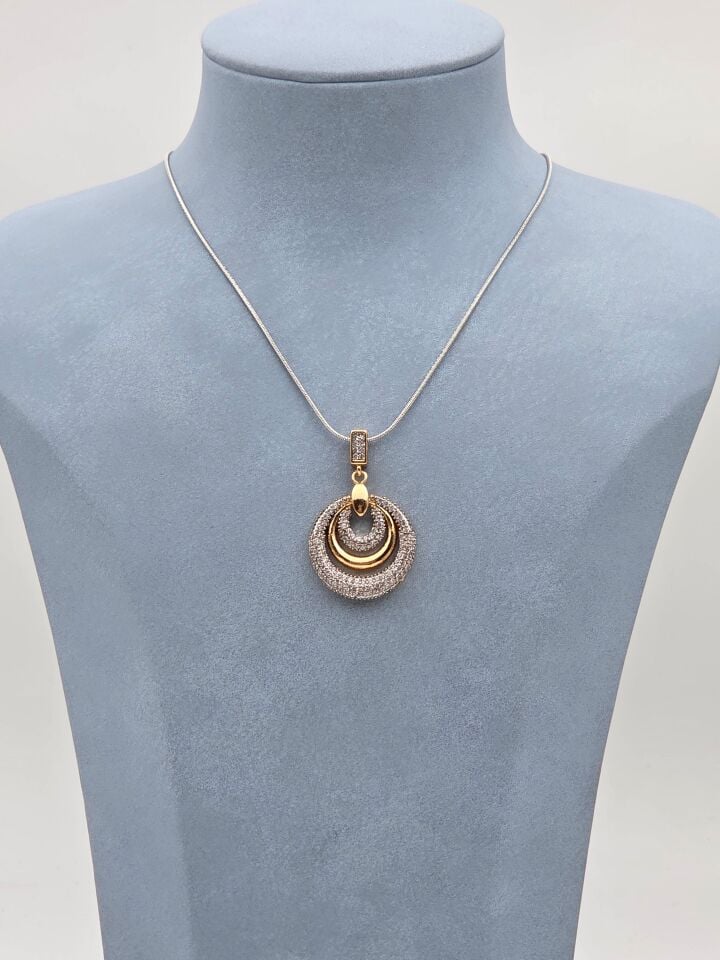 Çelik Çift Renk Kolye 45cm // KOLYE-6221