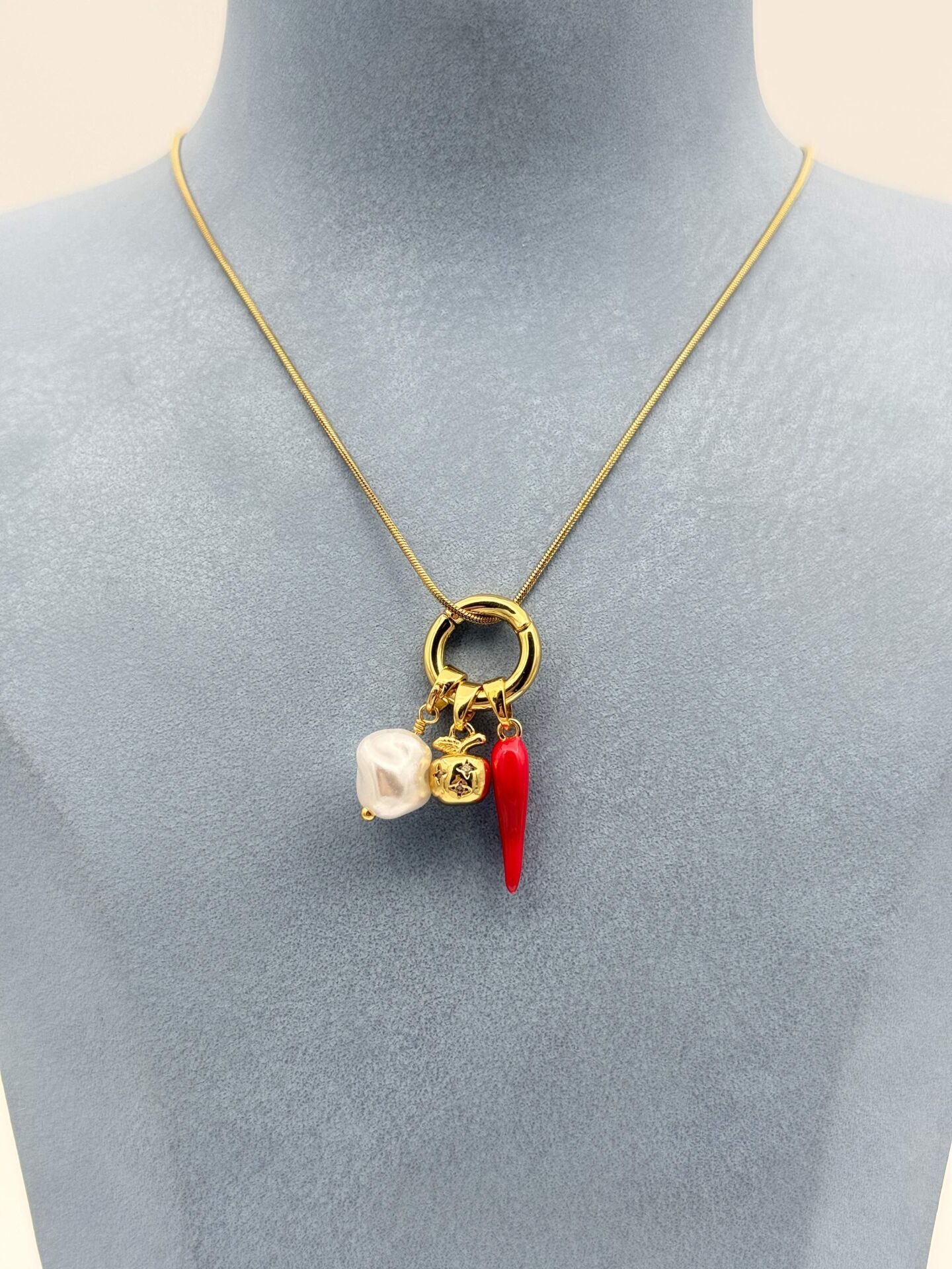 Çelik Biber Kolye 45cm // KOLYE-6535