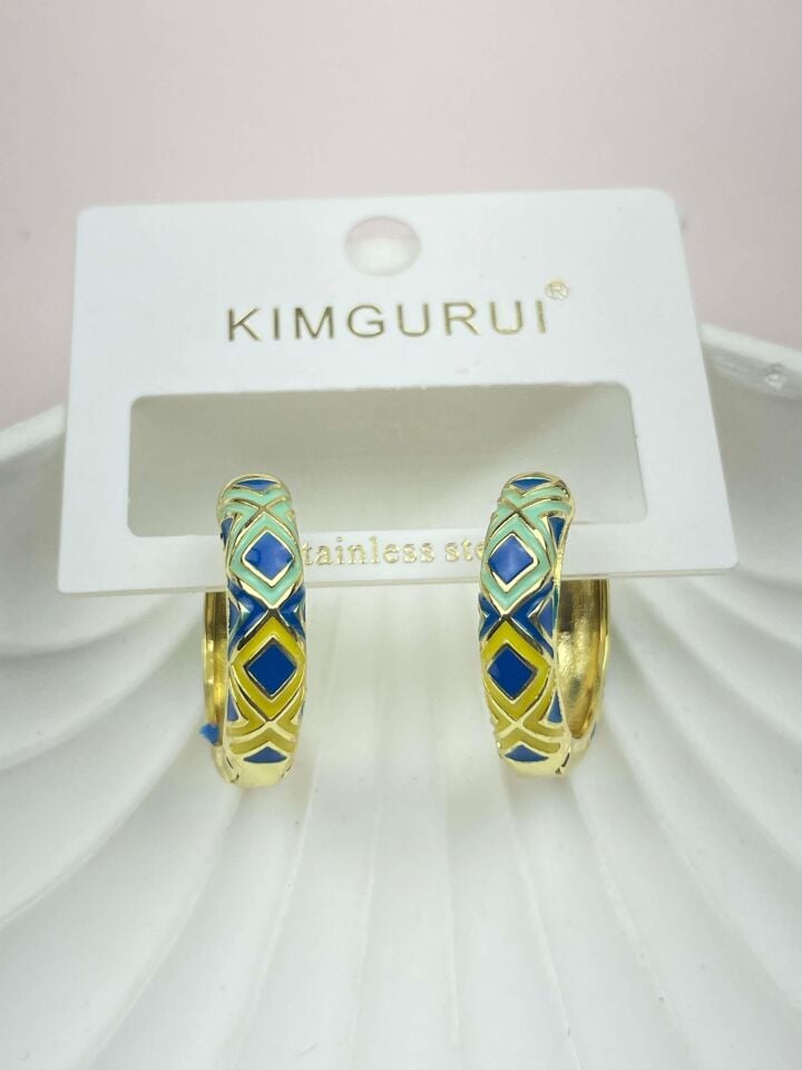 Çelik Mineli Küpe // KÜPE-2456