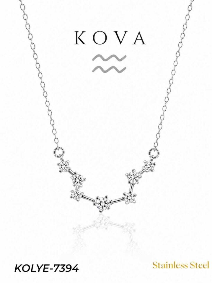 Çelik Yıldız Haritası Kolye Kova // KOLYE-7394