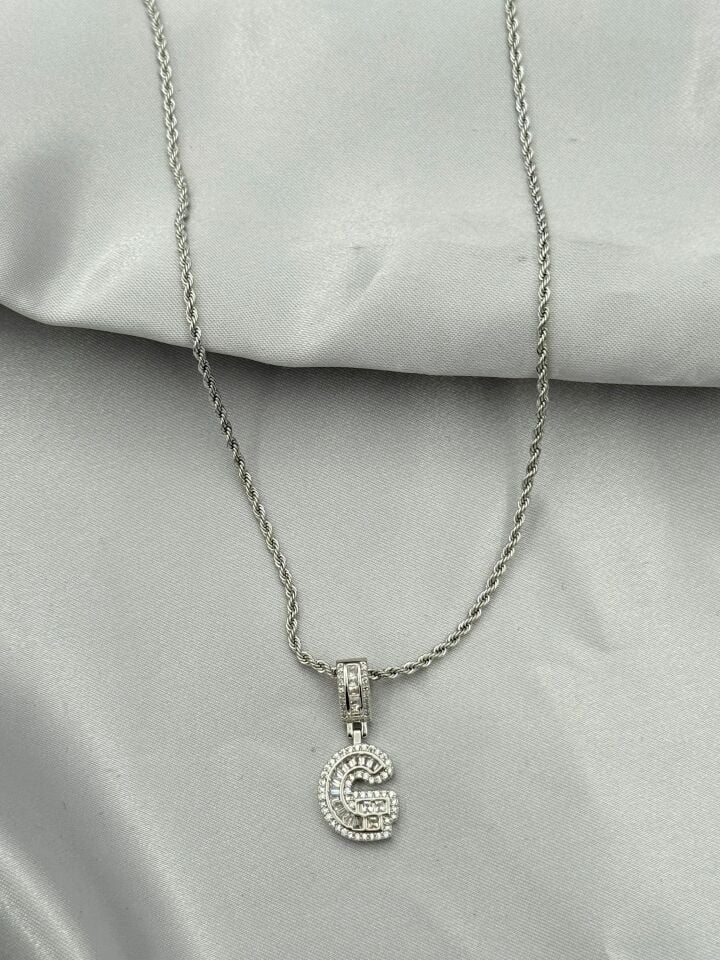 Çelik Harf Kolye 60cm // KOLYE-5430