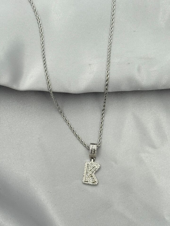 Çelik Harf Kolye 60cm // KOLYE-5432