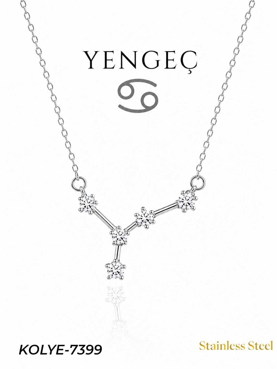 Çelik Yıldız Haritası Kolye Yengeç // KOLYE-7399