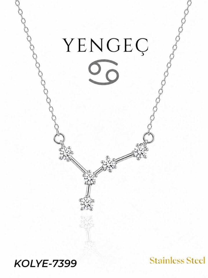 Çelik Yıldız Haritası Kolye Yengeç // KOLYE-7399