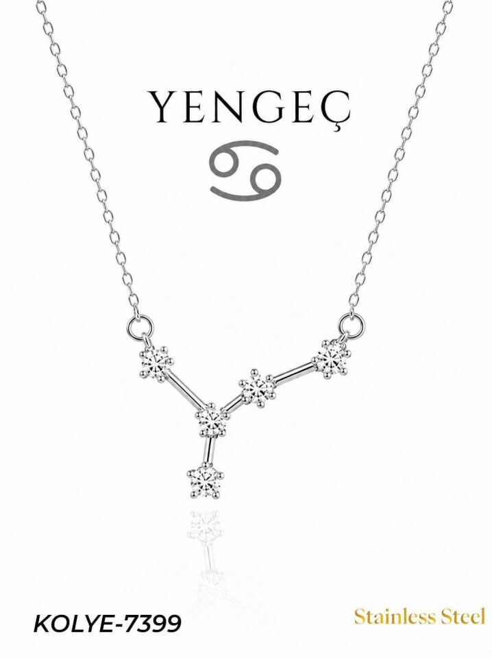 Çelik Yıldız Haritası Kolye Yengeç // KOLYE-7399
