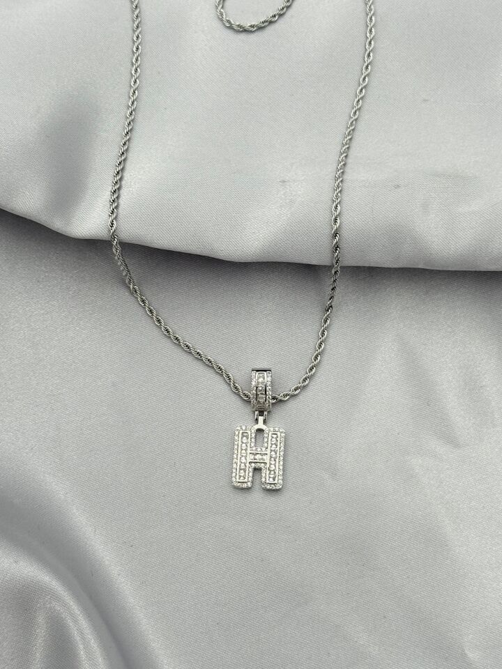 Çelik Harf Kolye 60cm // KOLYE-5433