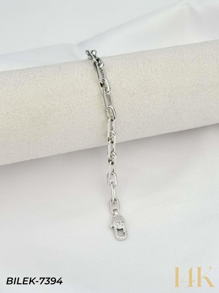 14K Taşlı Kilit Gurmet Bileklik // BILEK-7394