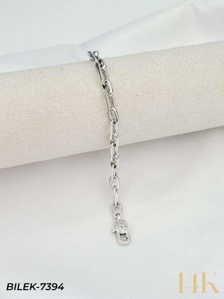 14K Taşlı Kilit Gurmet Bileklik // BILEK-7394