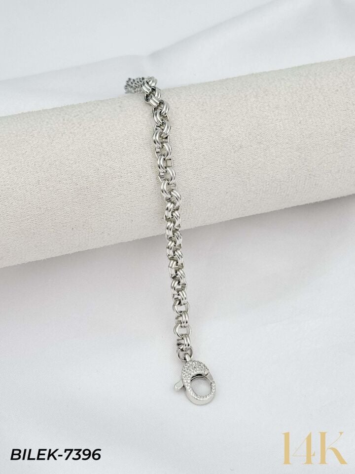14K Taşlı Kilit Gurmet Bileklik // BILEK-7396