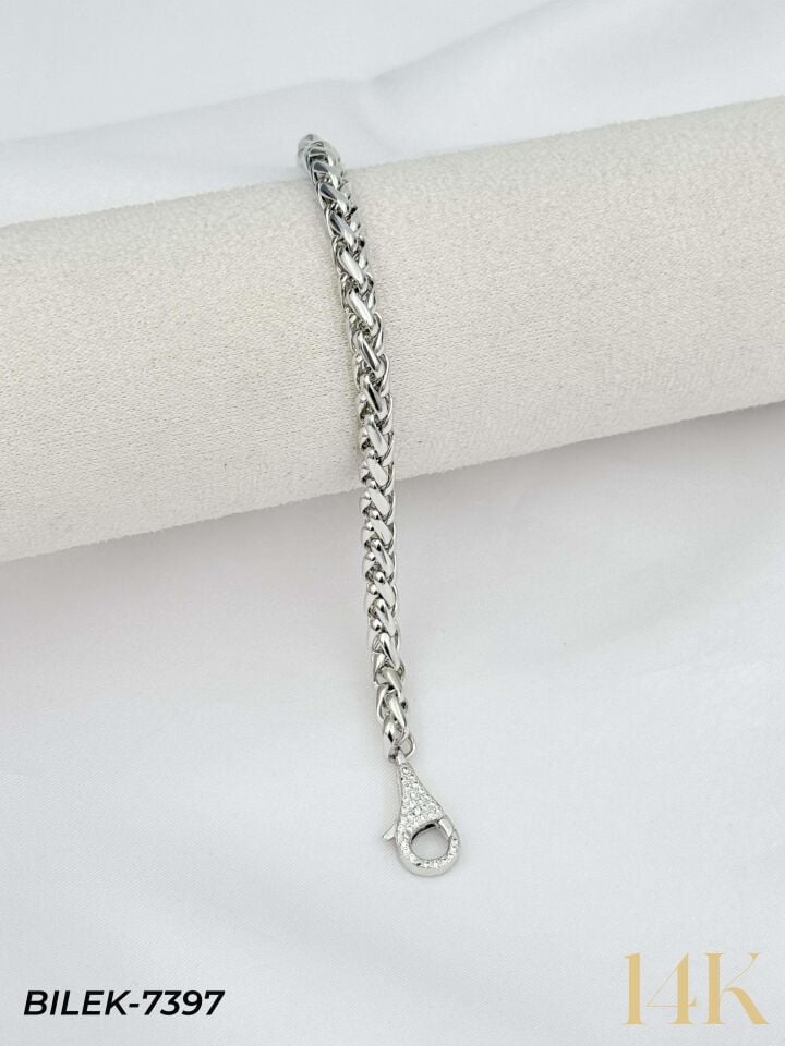 14K Taşlı Kilit Gurmet Bileklik // BILEK-7397