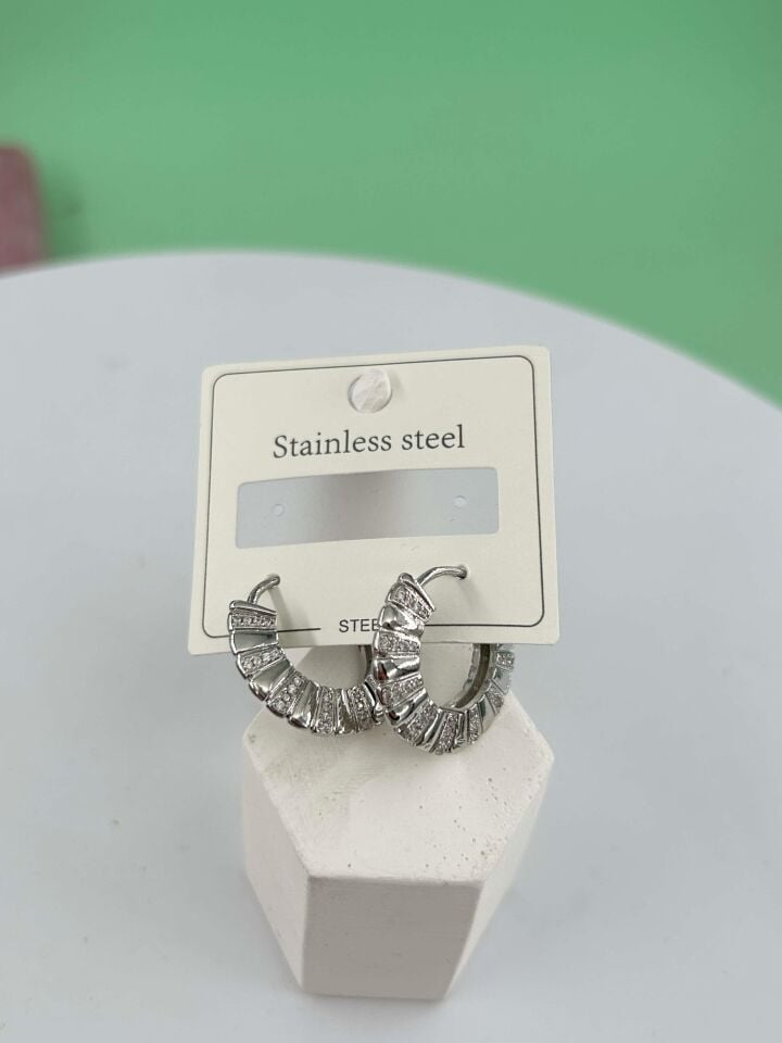 Çelik Silver Küpe// KÜPE-3260