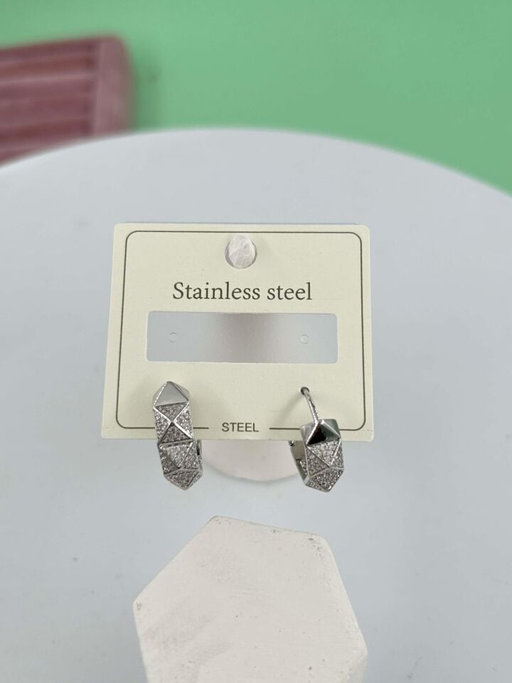 Çelik Silver Küpe// KÜPE-3263