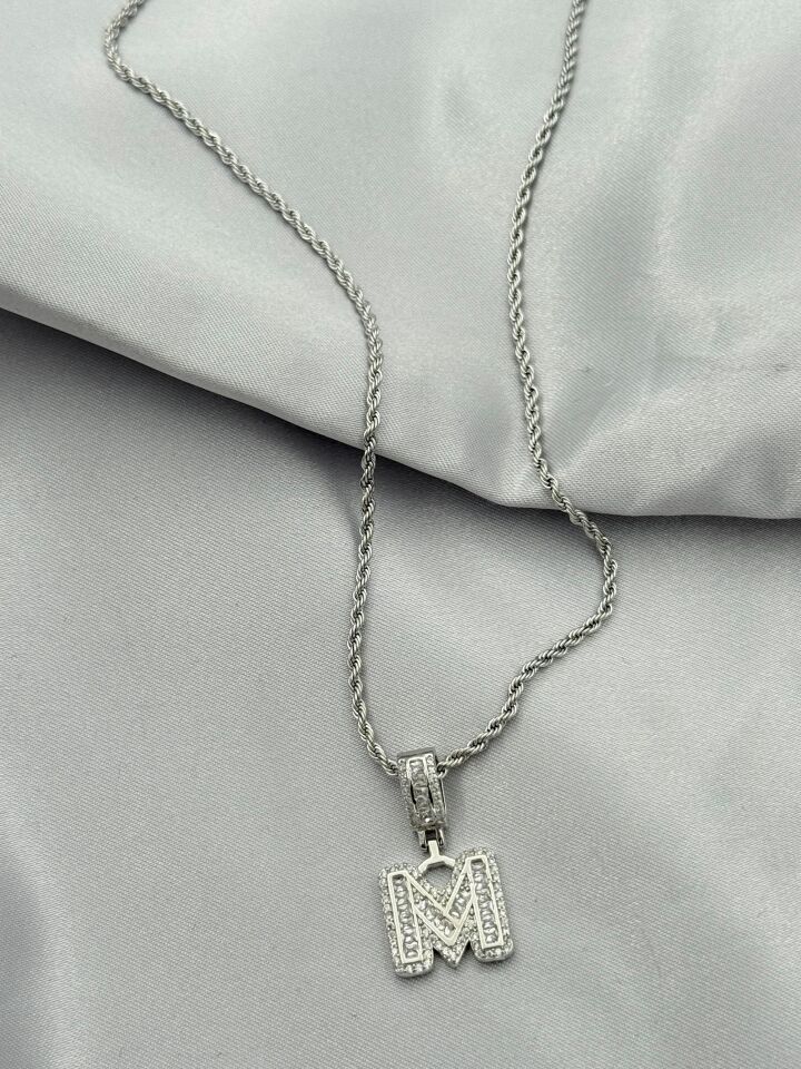 Çelik Harf Kolye 60cm // KOLYE-5442