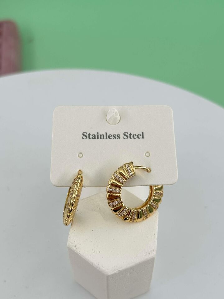 Çelik 14K Küpe// KÜPE-3266