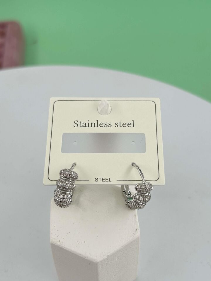 Çelik Silver Küpe // KÜPE-3270