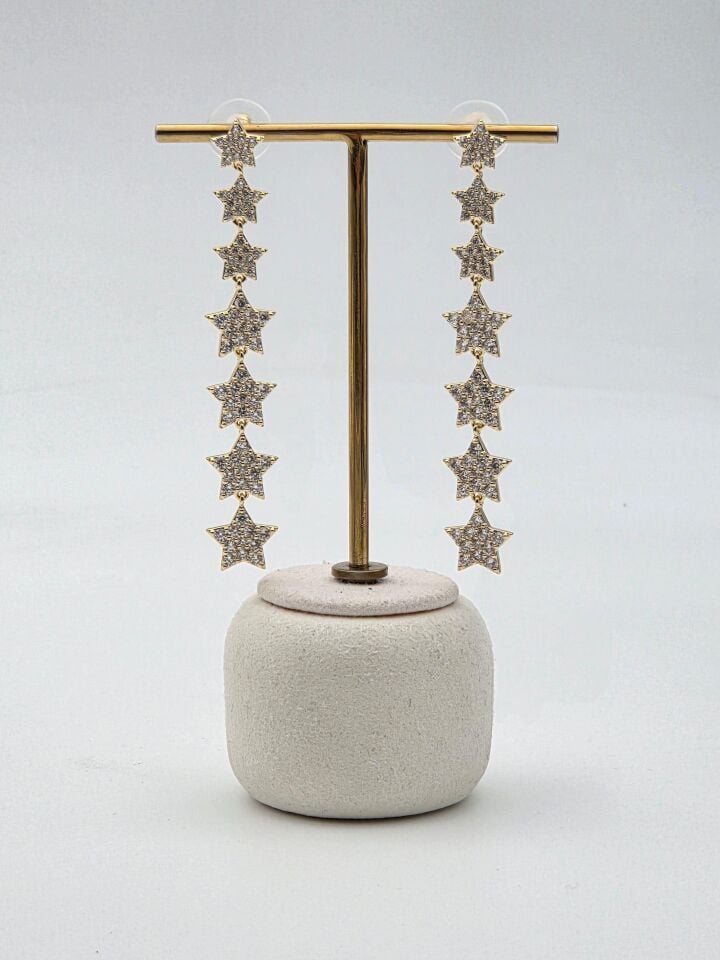 Zirkon Taşlı Rodyum Kaplama Küpe // ITHAL-3225