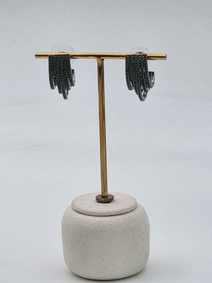 Zirkon Taşlı Rodyum Kaplama Küpe // ITHAL-3242