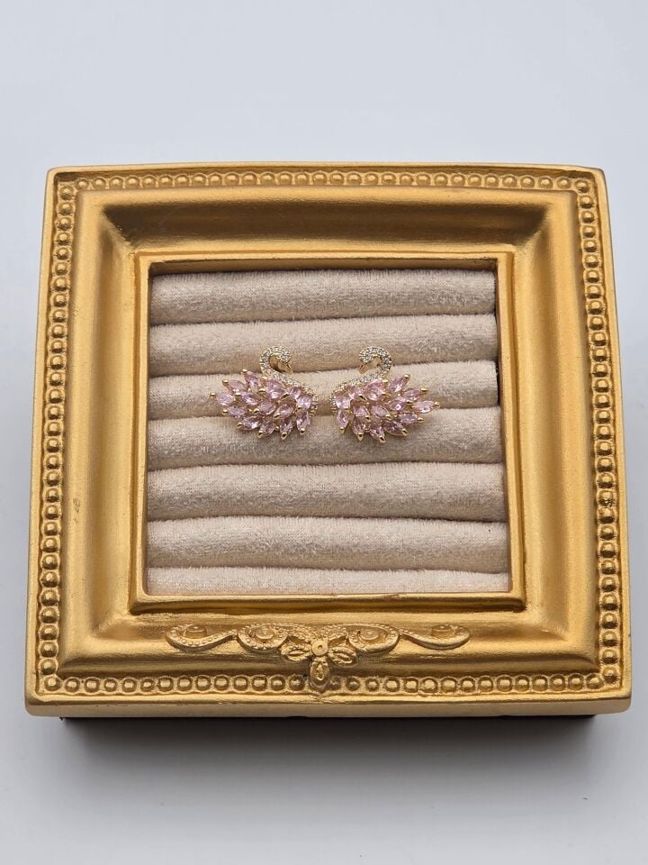 Zirkon Taşlı Rodyum Kaplama Küpe // ITHAL-3247