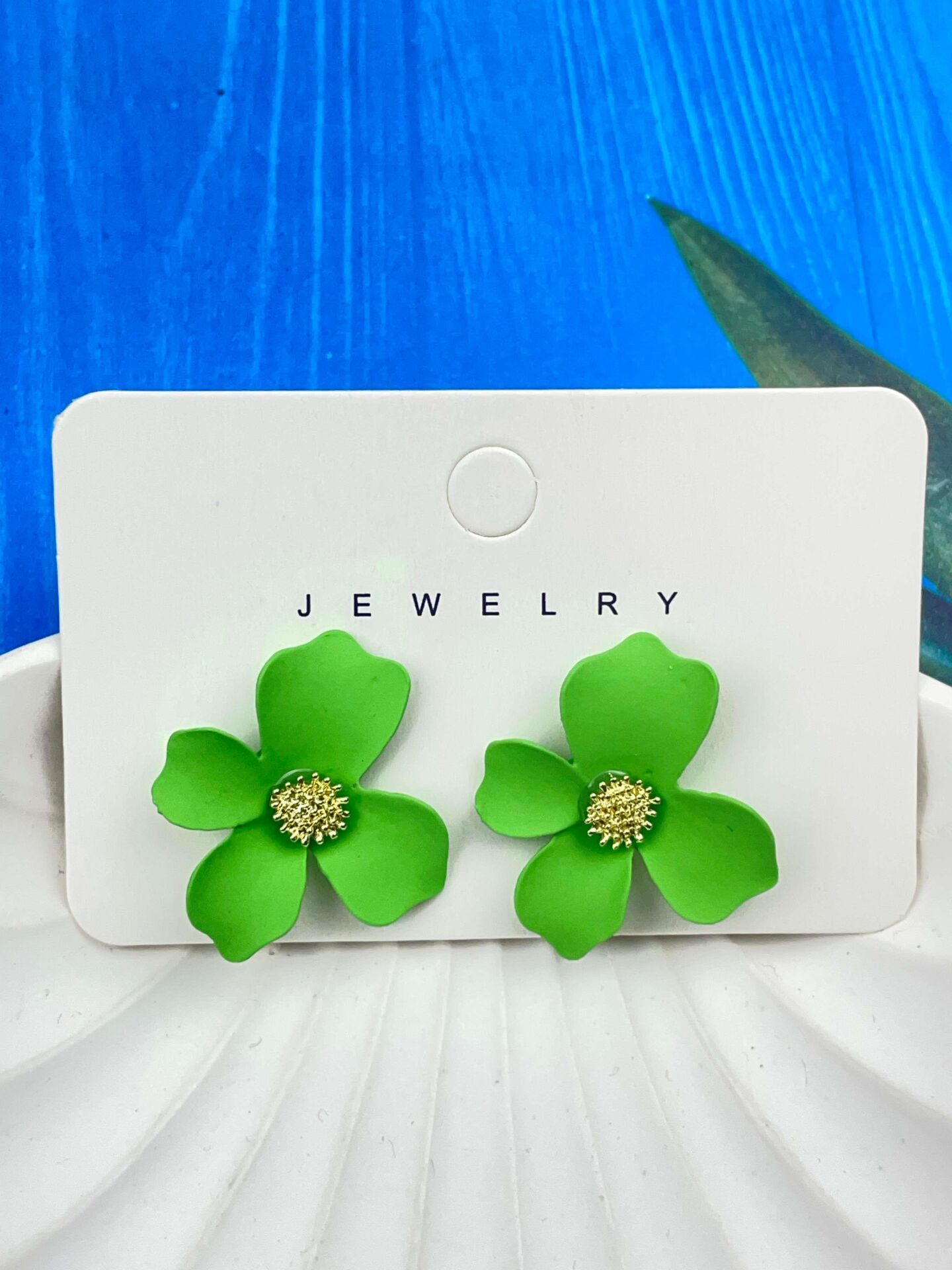 VİP Renkli Çiçek Küpe // İTHAL-2089