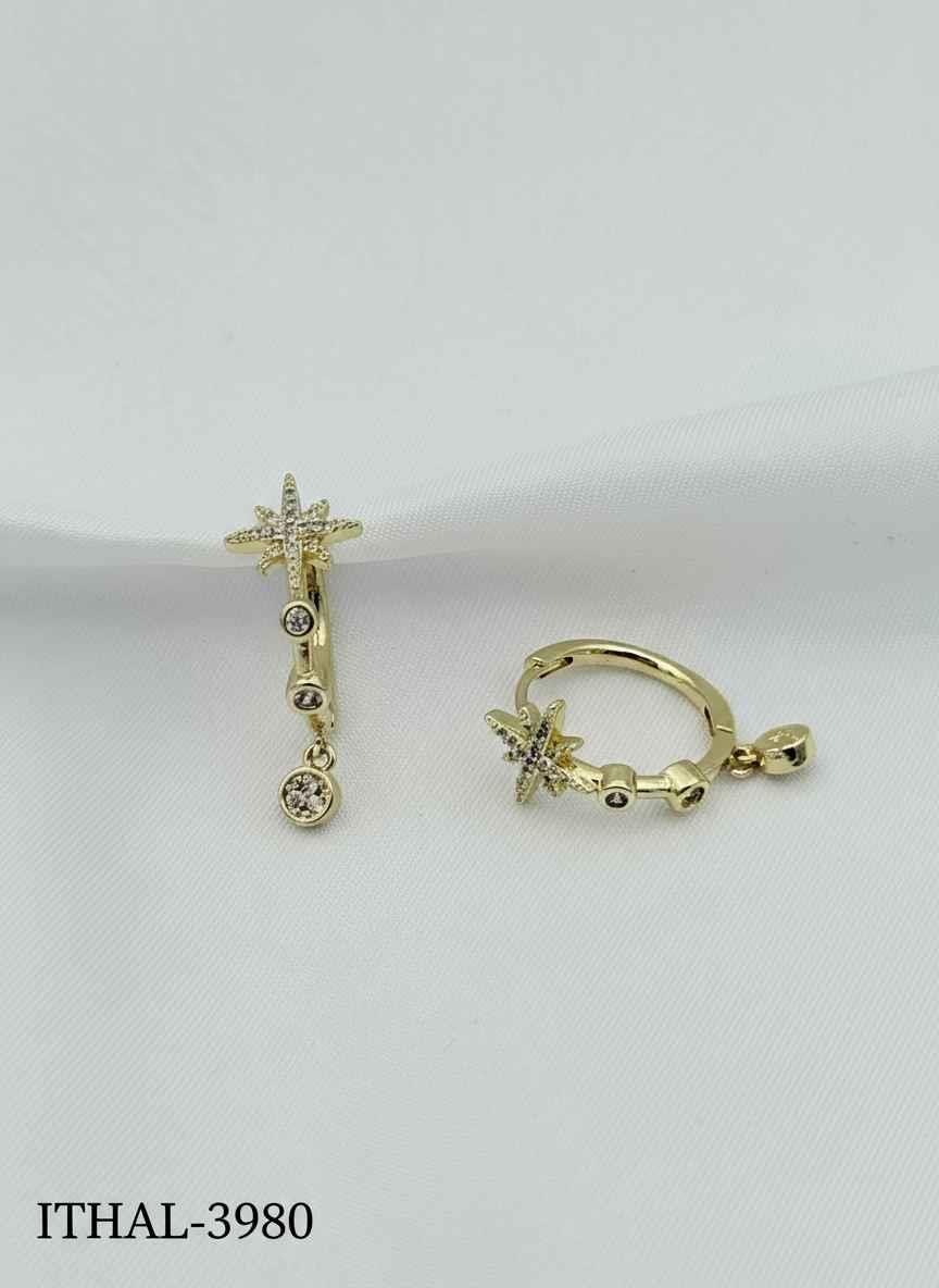 14K Kaplama Zirkon Küpe // ITHAL-3980
