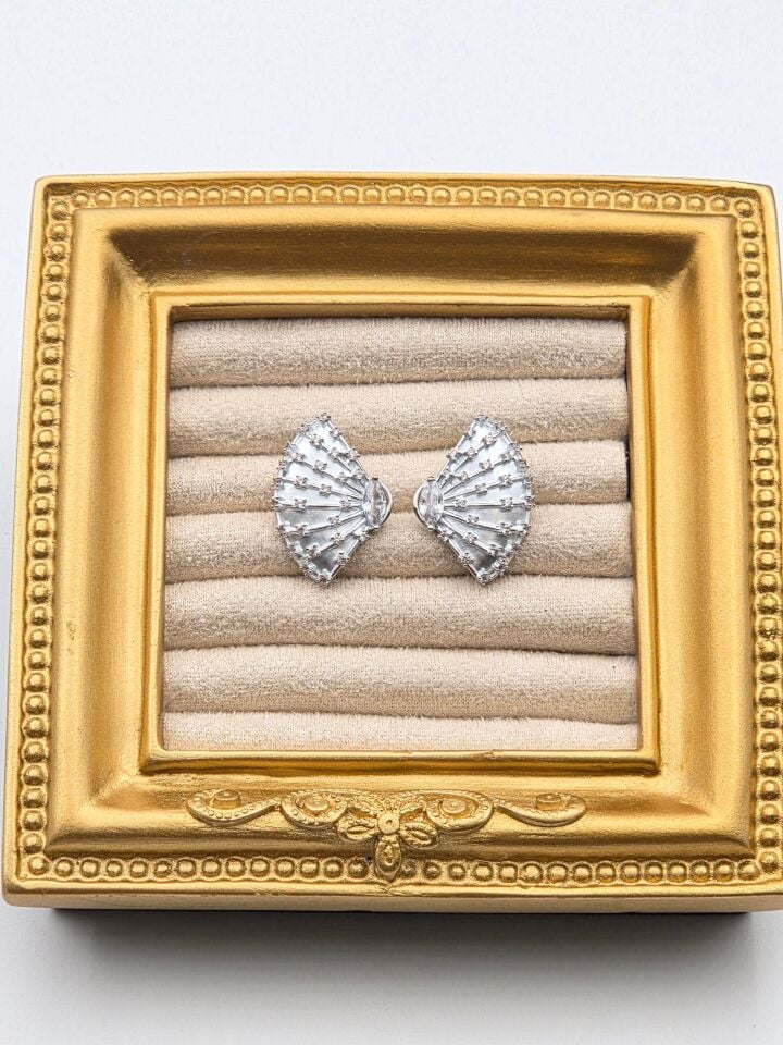 Zirkon Taşlı Rodyum Kaplama Küpe // ITHAL-3260