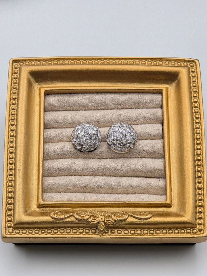 Zirkon Taşlı Rodyum Kaplama Küpe // ITHAL-3265