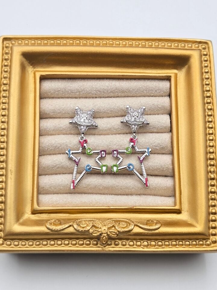 Zirkon Taşlı Rodyum Kaplama Küpe // ITHAL-3284