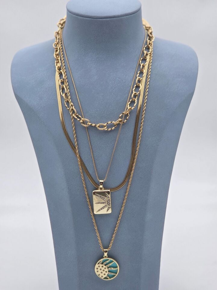 Çelik Çoklu Kolye // KOLYE-6263