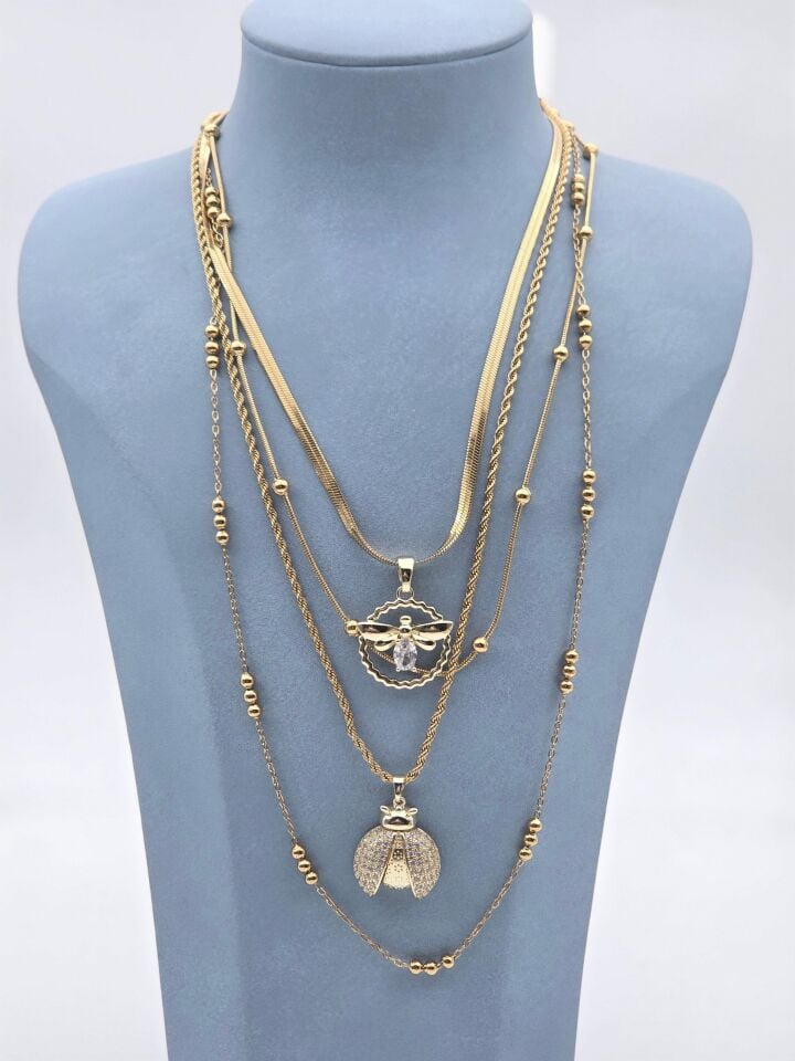 Çelik Çoklu Kolye // KOLYE-6265