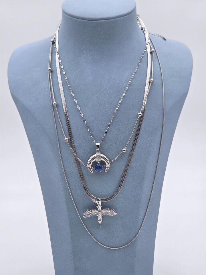 Çelik Çoklu Kolye // KOLYE-6269