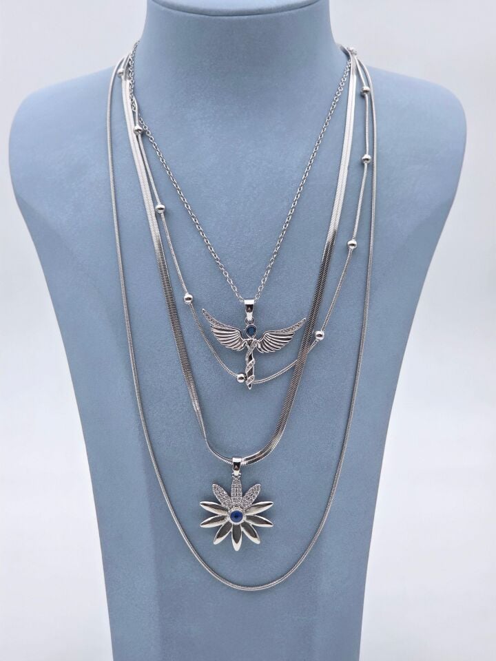 Çelik Çoklu Kolye // KOLYE-6271