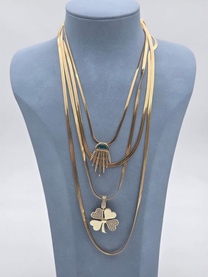 Çelik Çoklu Kolye // KOLYE-6276