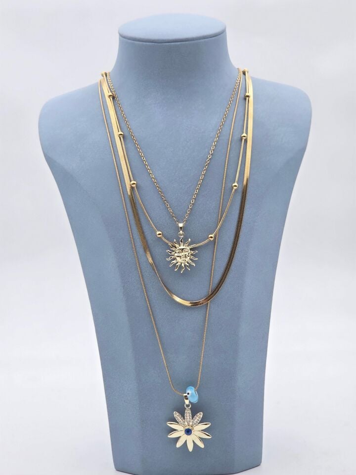 Çelik Çoklu Kolye // KOLYE-6280